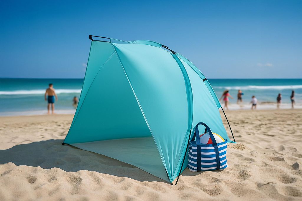 duzy-namiot-285lyn.jpg Duży namiot plażowy parawan na plażę półnamiot 220x120x120cm + pokrowiec - obrazek 1