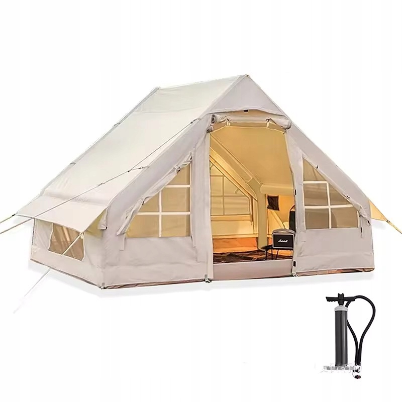 nadmuchiwany-namiot-026fzm-1.jpg DUŻY NAMIOT KEMPINGOWY POMPOWANY 4 OSOBOWY DMUCHANY POMPKA 6.3m2 300x210CM - obrazek 1