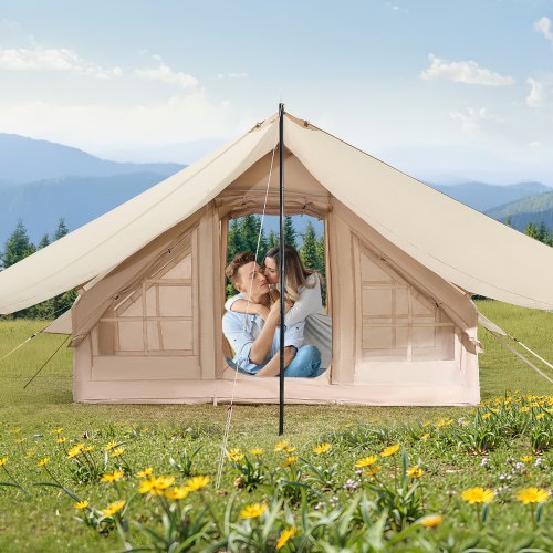 namiot-glampingowy-432sdg-1.jpg Nadmuchiwane namioty kempingowe VEVOR 3x2x2 m, dla 3 5 osób, namiot glampingowy Oxford 300D, całoroczny, z baldachimem, pompką ręczną, przyłączem do ... - obrazek 1