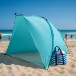 Duży namiot plażowy parawan na plażę półnamiot 220x120x120cm + pokrowiec