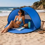 Namiot plażowy duży samorozkładający się automatyczny na plażę parawan ogrodowy XL 146x146cm + pokrowiec. Hurt, import. Hurtowni