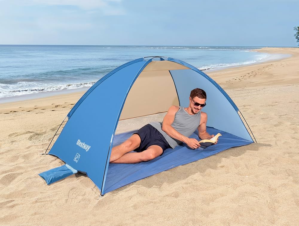 namiot-na-plazy-313swk.jpg Namiot na plażę Bestway 200 x 120 x 95 cm Niebieski : Amazon.pl: Sport i turystyka - obrazek 1