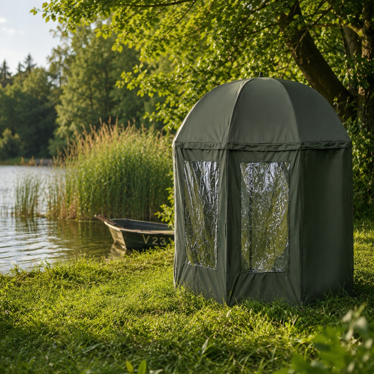 namiot-na-ryby-166yqy-1.jpg PARASOL WĘDKARSKI NAMIOT NA RYBY PEŁNY Z OSŁONĄ Z BOKAMI WODOODPORNY 240 cm - obrazek 1