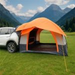 Namiot samochodowy Vanit ME64 pop up Wurfzelt do aut z tyłu 1 2 osoby camping pomarańczowy