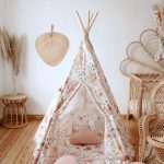 Zestaw namiot tipi z matą "Flower power"