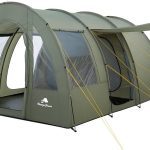 CampFeuer namiot TunnelX dla 4 osób, oliwkowo zielony, namiot tunelowy z 3 wejściami, słup wody 5000 mm, przyszyta plandeka podłogowa, namiot grupowy, ...