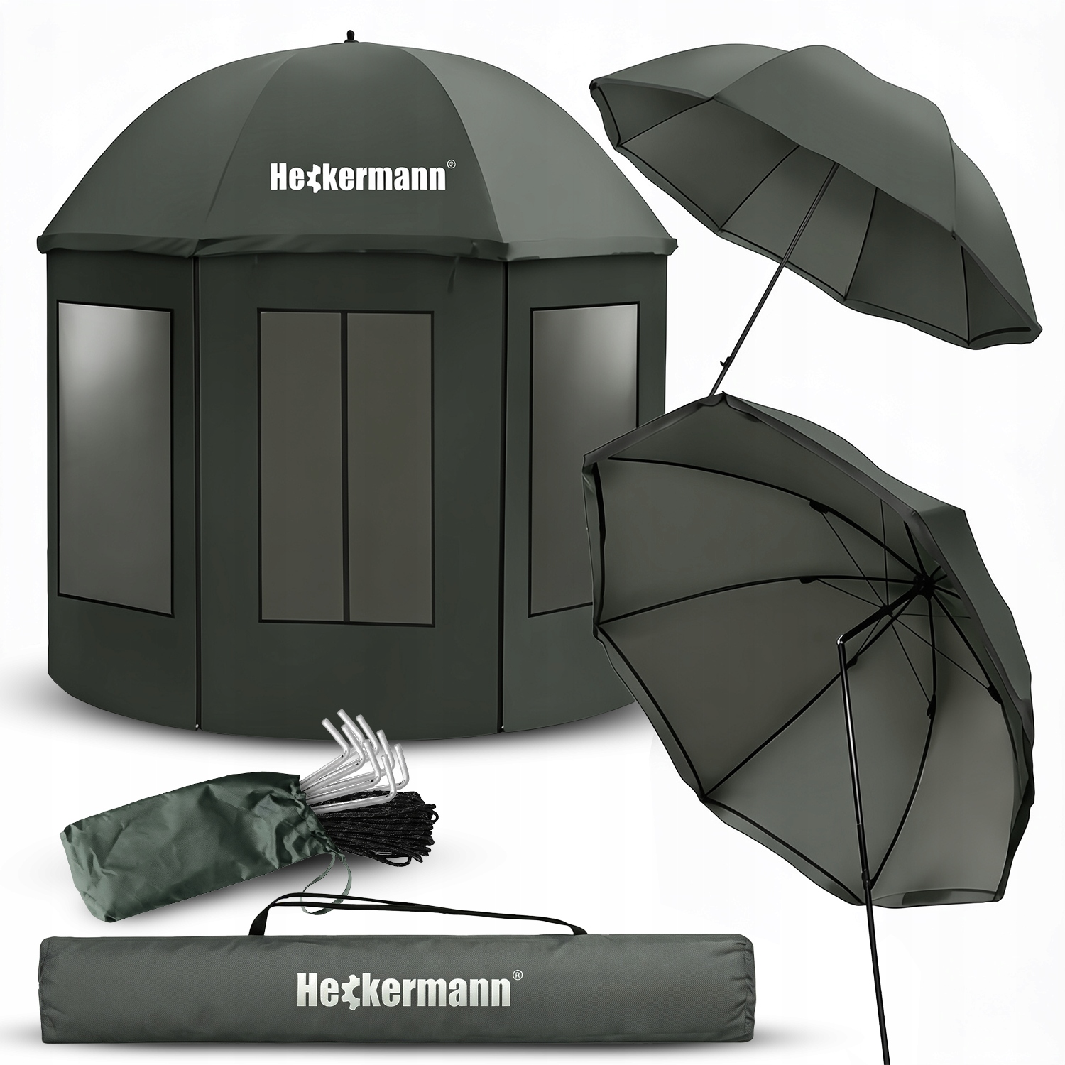 namiot-wedkarski-758tam.jpg NAMIOT WĘDKARSKI OGRODOWY PLAŻOWY ZABUDOWANY Z PEŁNĄ OSŁONĄ 220CM + PARASOL - obrazek 1