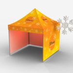 Zimowy namiot reklamowy 3x3 Promiennik ciepła Nadruk reklamowy Stelaż aluminiowy Szybko rozkładany Namiot handlowy Targowy