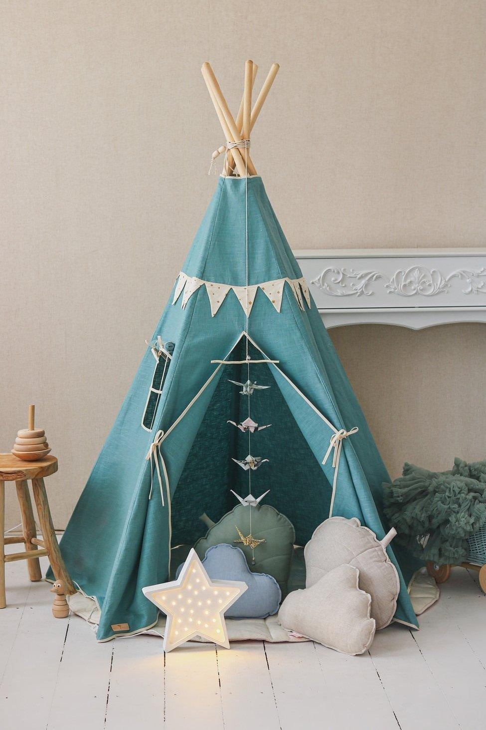 tipi-dla-chlopca-837twe.jpg Lniany namiot tipi dla dzieci Złota Gwiazdka | Moi Mili - obrazek 1