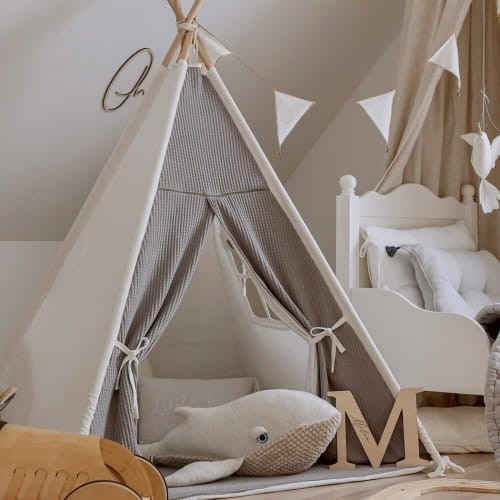 tipi-dla-dziecka-745czz-1.jpg Namiot tipi dla dzieci z matą podłogową Cream Baby Concept - obrazek 1