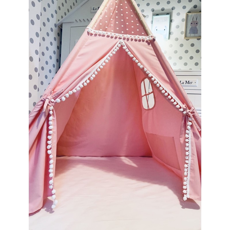tipi-dla-dziewczynki-330ccq-1.jpg Namiot Tipi różowe do zabawy dla dziecka | Mamaville - obrazek 1