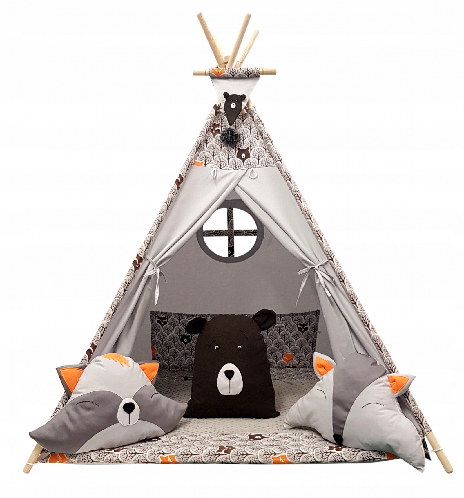 tipi-namiot-998ydv-1.jpg Namiot Tipi PODUSZKI ZWIERZAKI LASU 2 (BROWN ) Namioty dla dzieci Tipi | Namioty dla dzieci | Izabell - obrazek 1